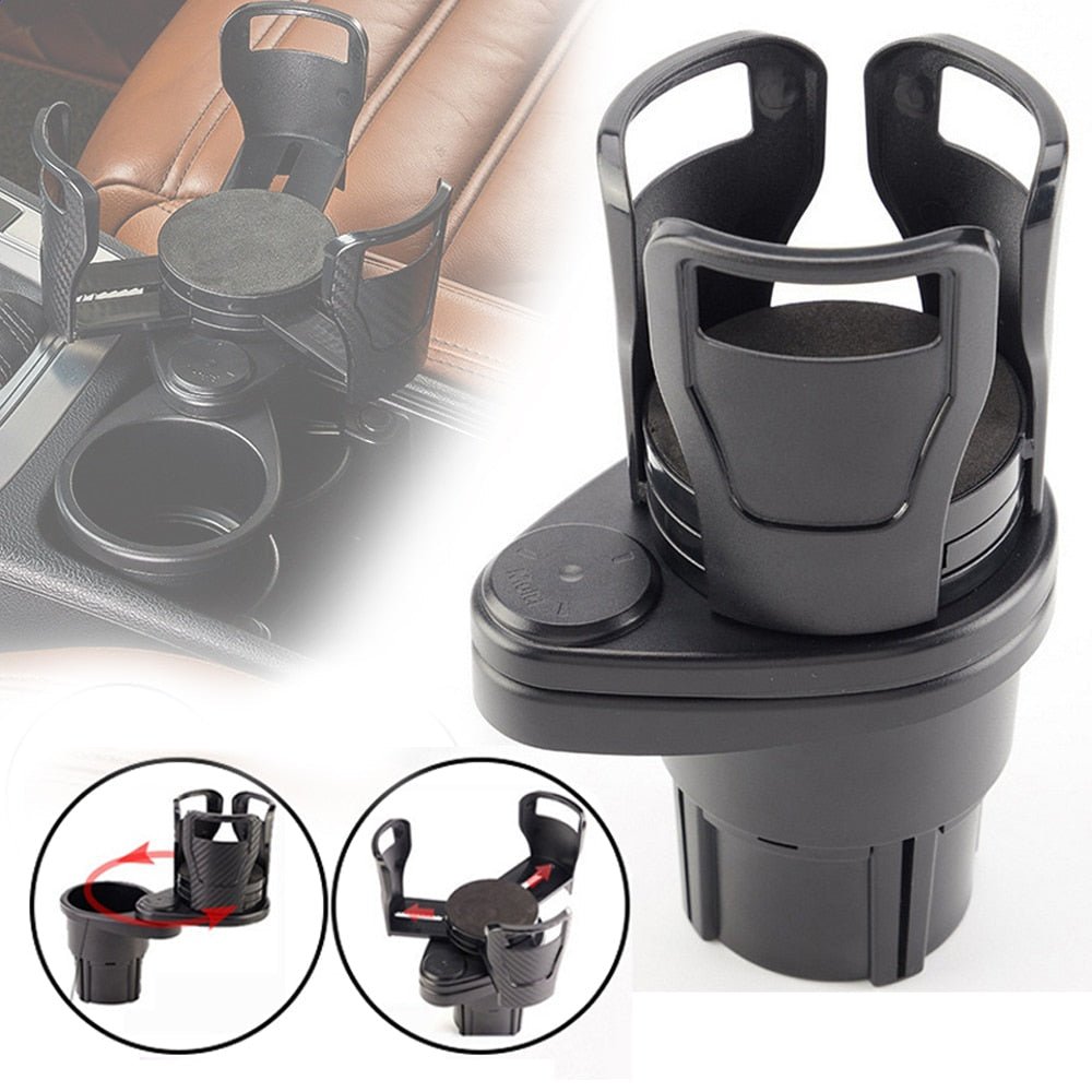 2-in-1 Car Cup Holder | Rotating Dual Cup Holder Expander-Vestioflux