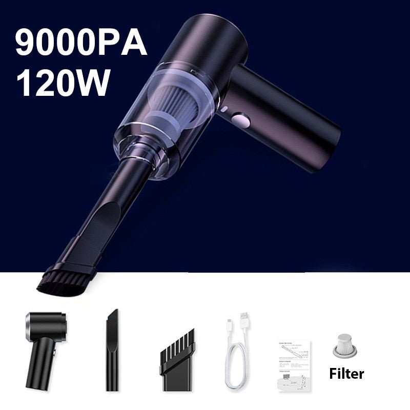 Cordless Handheld Car Vacuum Cleaner | Rechargeable with Transparent Dust Chamber-Vestioflux