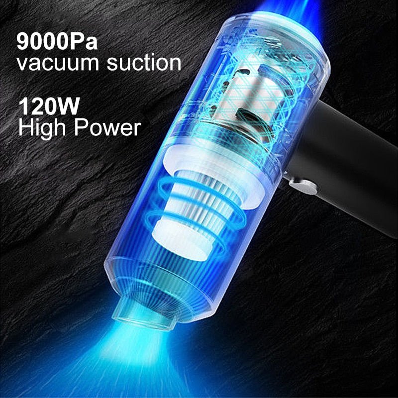 Cordless Handheld Car Vacuum Cleaner | Rechargeable with Transparent Dust Chamber-Vestioflux