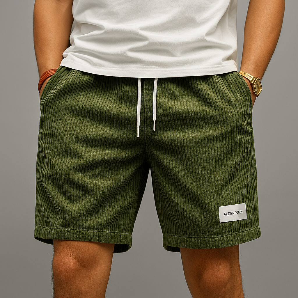 Men's Drawstring Casual Corduroy Shorts-Vestioflux