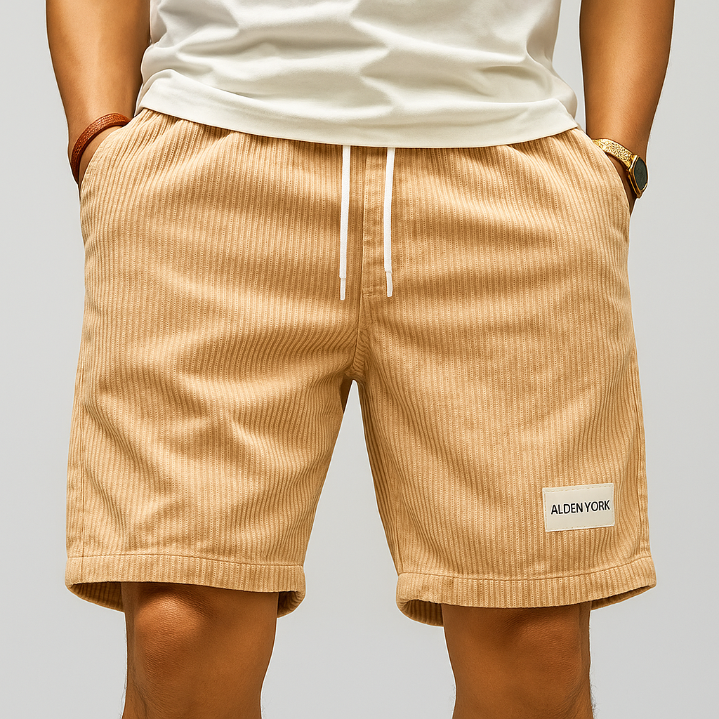 Men's Drawstring Casual Corduroy Shorts-Vestioflux