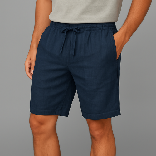 Men's Drawstring Casual Linen Shorts-Vestioflux