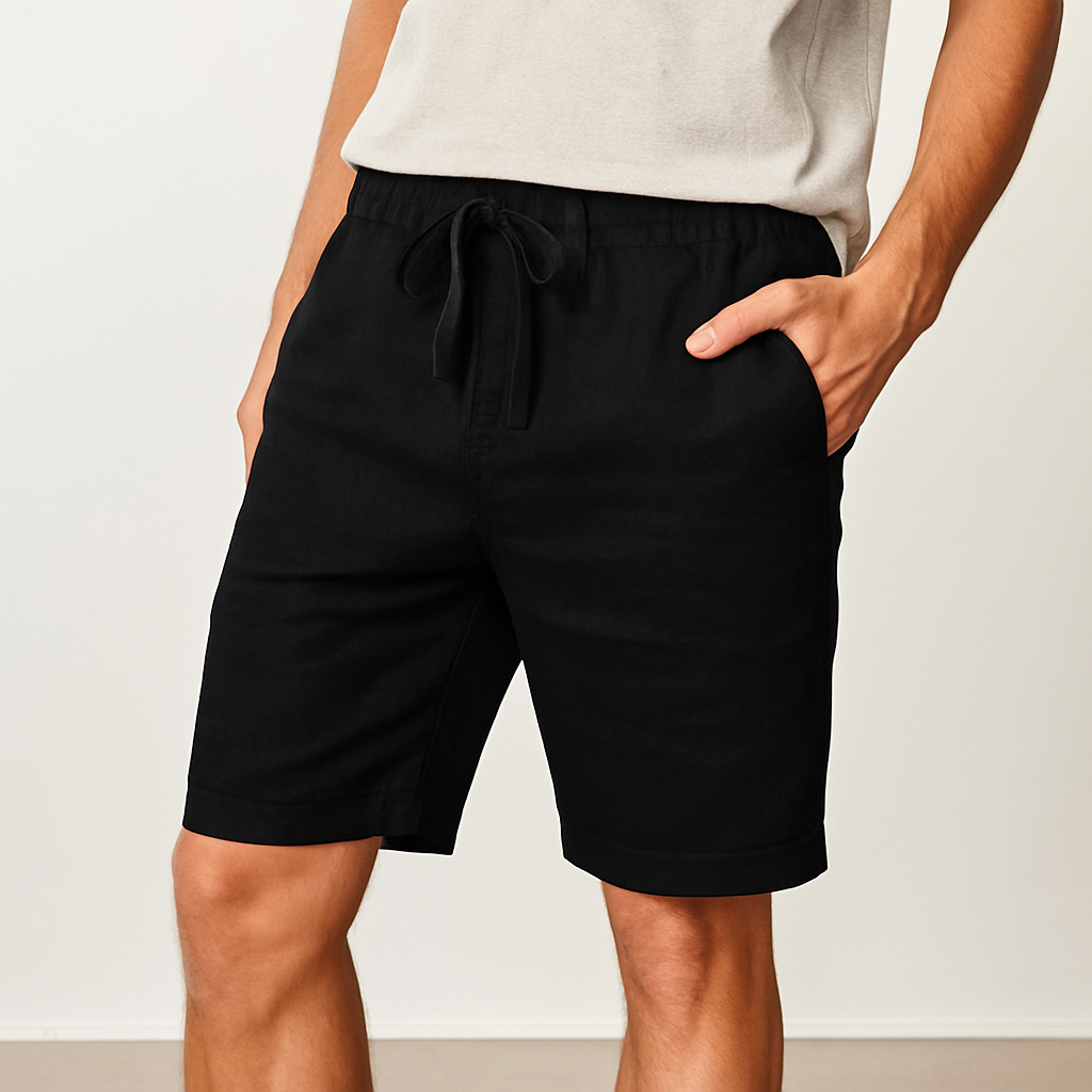 Men's Drawstring Casual Linen Shorts-Vestioflux