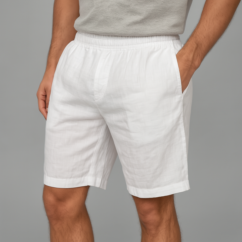 Men's Drawstring Casual Linen Shorts-Vestioflux