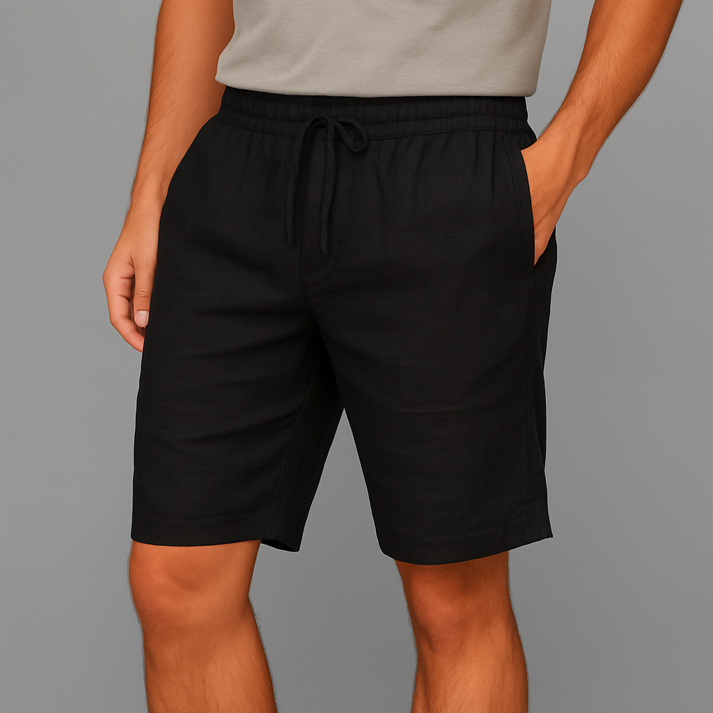 Men's Drawstring Casual Linen Shorts-Vestioflux