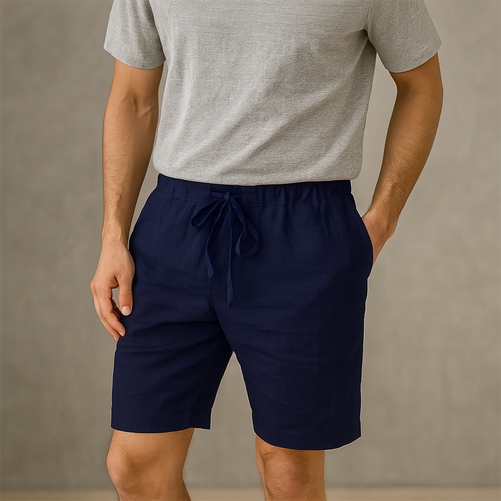 Men's Drawstring Casual Linen Shorts-Vestioflux
