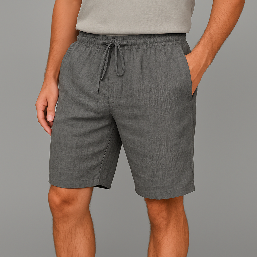 Men's Drawstring Casual Linen Shorts-Vestioflux