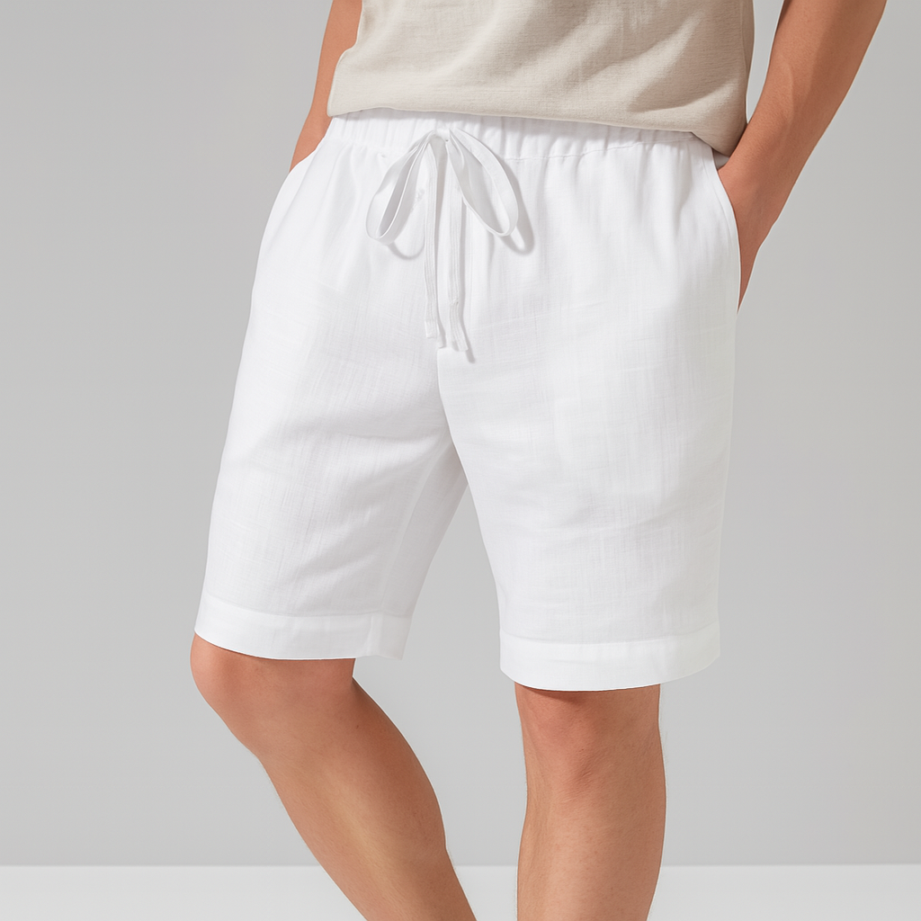 Men's Drawstring Casual Linen Shorts-Vestioflux