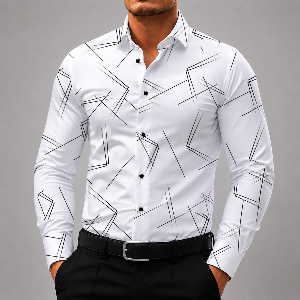 Men's Silk Button-Up Shirt-Vestioflux