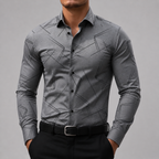 Men's Silk Button-Up Shirt-Vestioflux