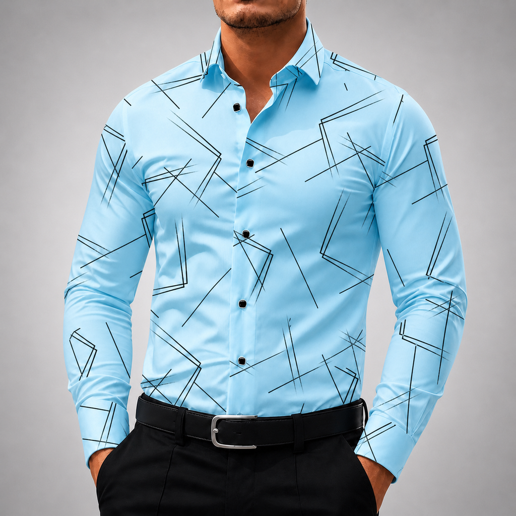 Men's Silk Button-Up Shirt-Vestioflux