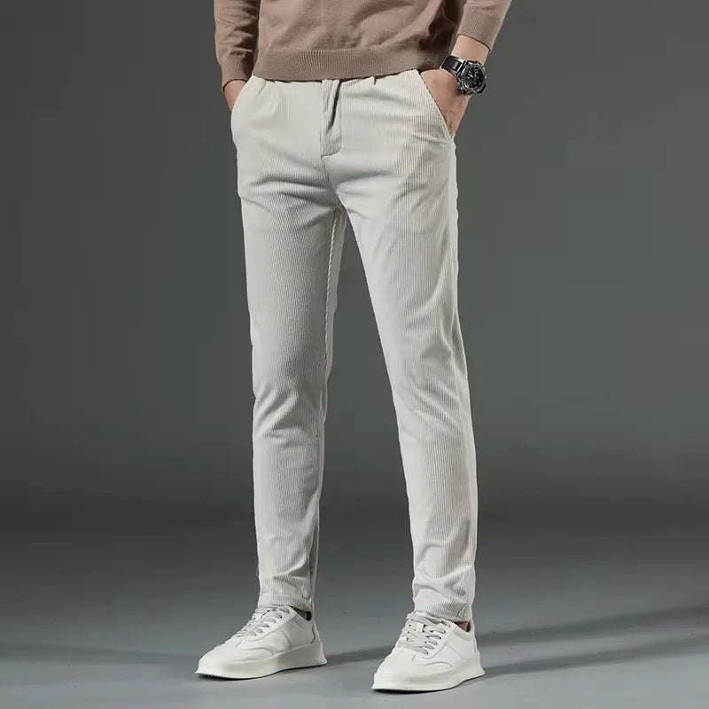 Men's Slim Fit Chino Pants – Tapered Dress Trousers-Vestioflux