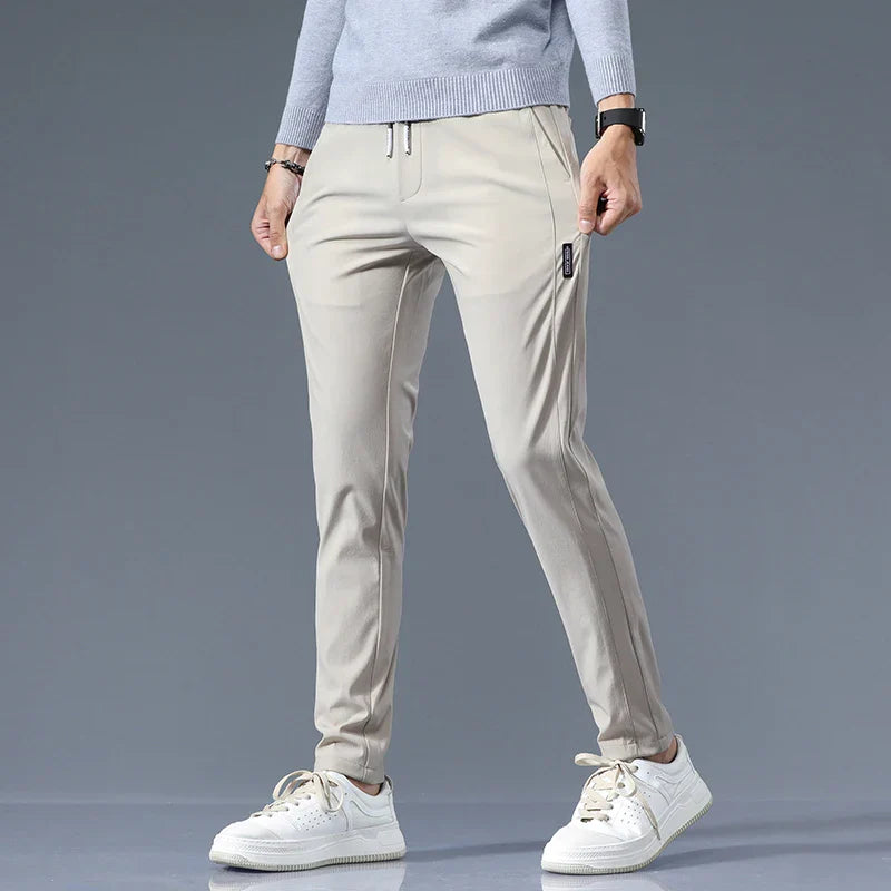 Men's Slim Fit Cotton Trousers-Vestioflux