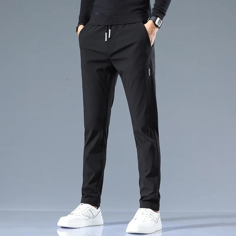 Men's Slim Fit Cotton Trousers-Vestioflux