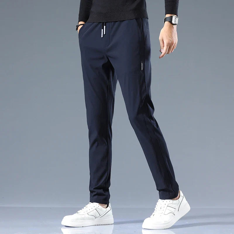 Men's Slim Fit Cotton Trousers-Vestioflux
