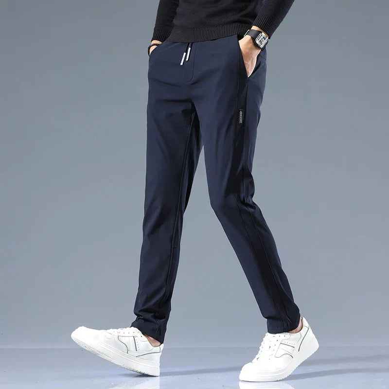 Men's Slim Fit Cotton Trousers-Vestioflux