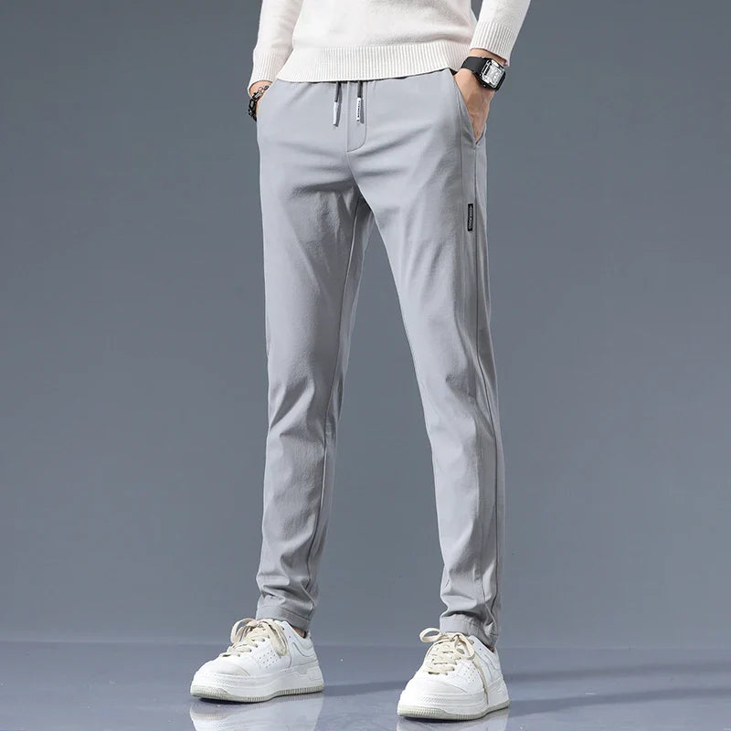 Men's Slim Fit Cotton Trousers-Vestioflux