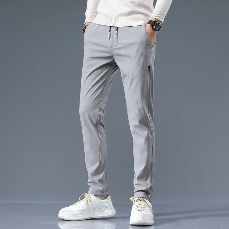 Men's Slim Fit Cotton Trousers-Vestioflux