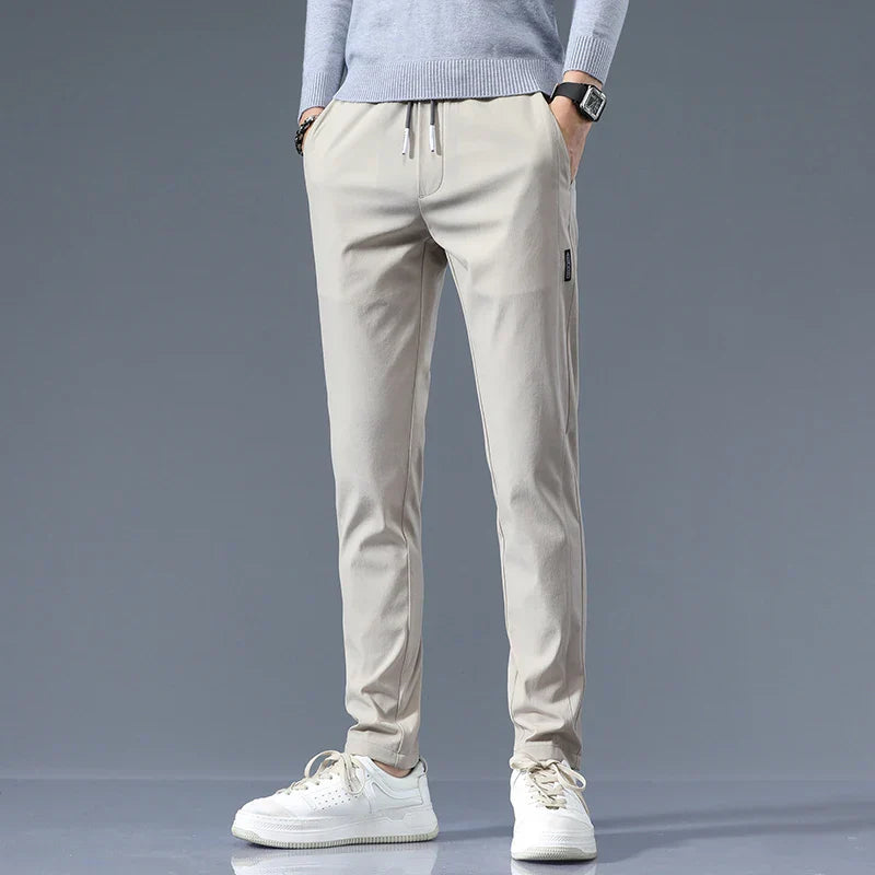 Men's Slim Fit Cotton Trousers-Vestioflux
