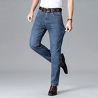 Men's Stretch Slim Fit Mid-Rise Tapered Denim Jeans-Vestioflux