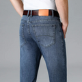 Men's Stretch Slim Fit Mid-Rise Tapered Denim Jeans-Vestioflux