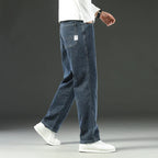 Men's Stretch Straight Leg Jeans – Dark Wash Denim-Vestioflux