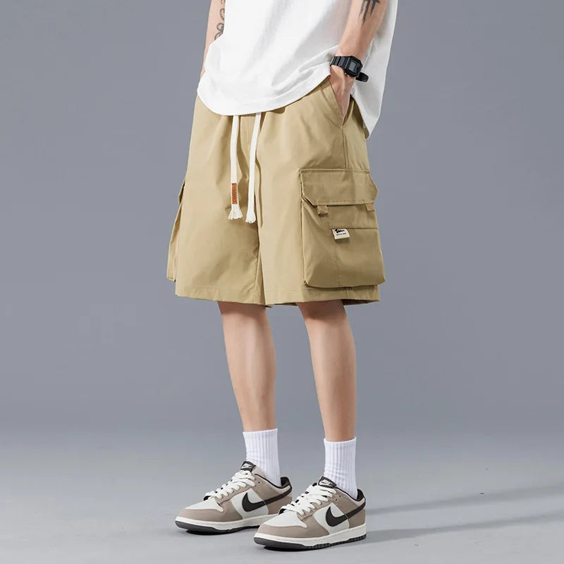 Men's Utility Cargo Shorts with Pockets-Vestioflux