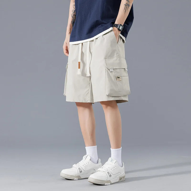 Men's Utility Cargo Shorts with Pockets-Vestioflux