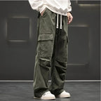 Men's Wide-Leg Cargo Pants – Relaxed Fit Streetwear Style-Vestioflux