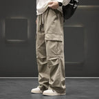 Men's Wide-Leg Cargo Pants – Relaxed Fit Streetwear Style-Vestioflux