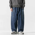Men's Wide-Leg Relaxed Fit Denim Jeans-Vestioflux