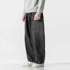Men's Wide-Leg Relaxed Fit Denim Jeans-Vestioflux
