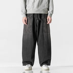 Men's Wide-Leg Relaxed Fit Denim Jeans-Vestioflux