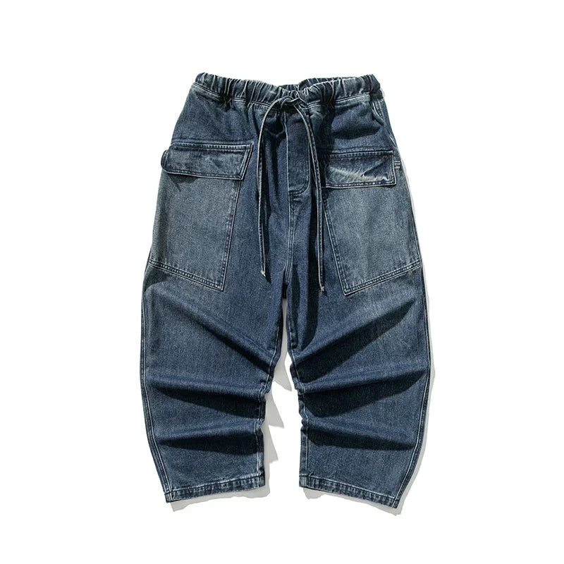 Men's Wide-Leg Relaxed Fit Denim Jeans-Vestioflux