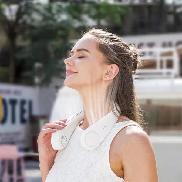 Portable Neck Fan | Hands-Free 360° Cooling, Rechargeable-Vestioflux