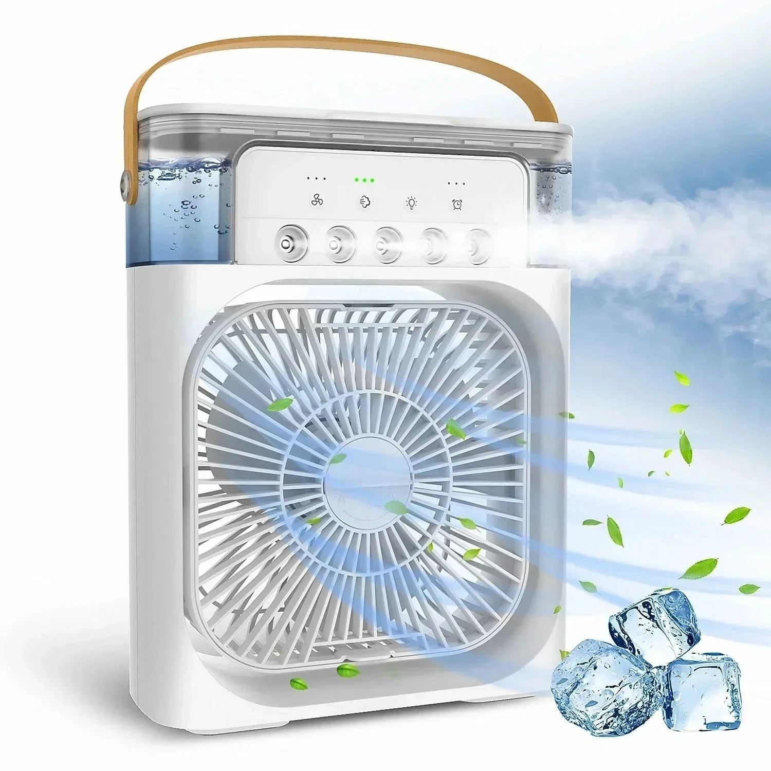 Portable USB Air Cooling Fan | Dual Fan & Mist Cooling Function-Vestioflux