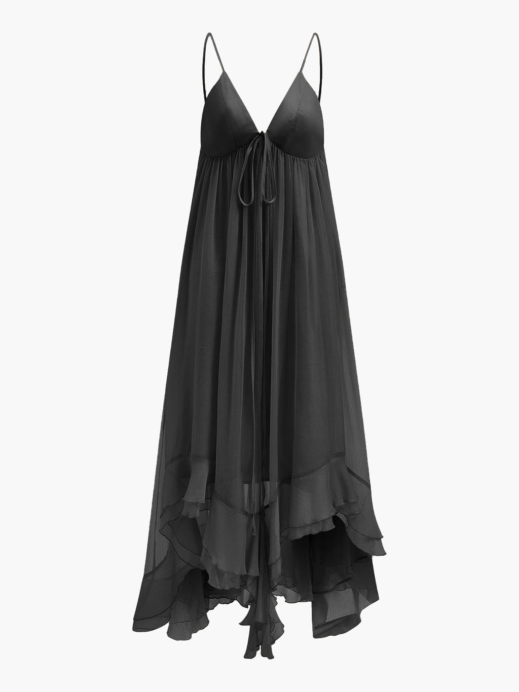 Women's Chiffon Cape Sleeve Maxi Evening Dress-Vestioflux