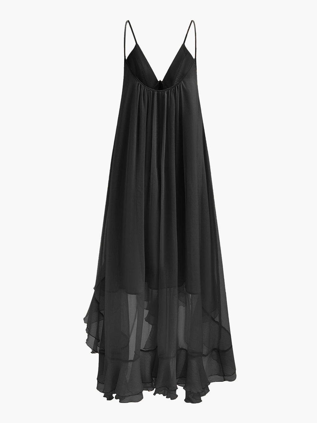 Women's Chiffon Cape Sleeve Maxi Evening Dress-Vestioflux