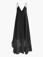 Women's Chiffon Cape Sleeve Maxi Evening Dress-Vestioflux