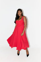 Women's Elegant Midi Dress-Vestioflux