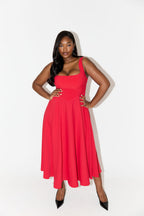 Women's Elegant Midi Dress-Vestioflux