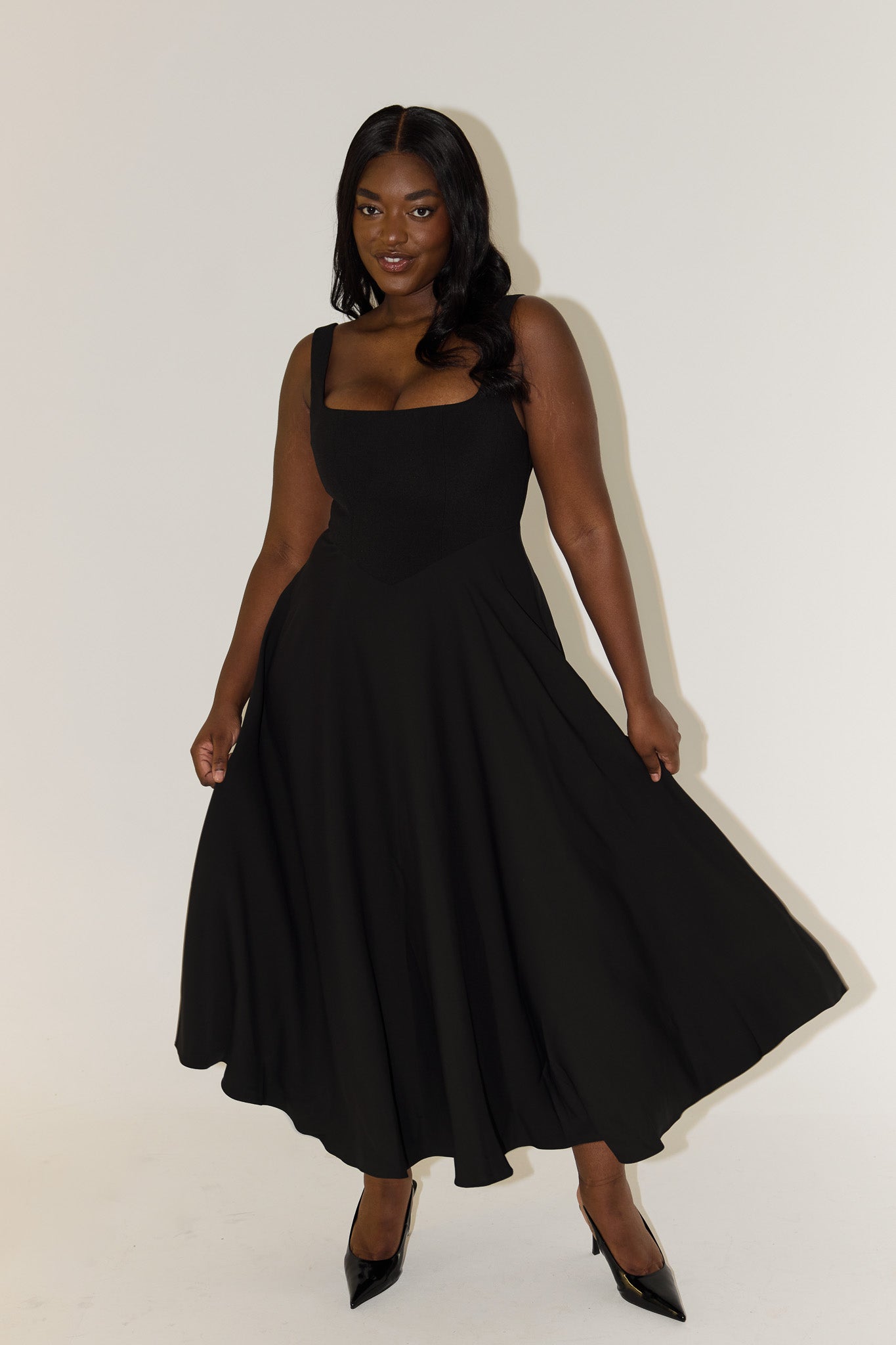 Women's Elegant Midi Dress-Vestioflux