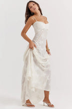Women's Elegant Open Back Maxi Dress-Vestioflux