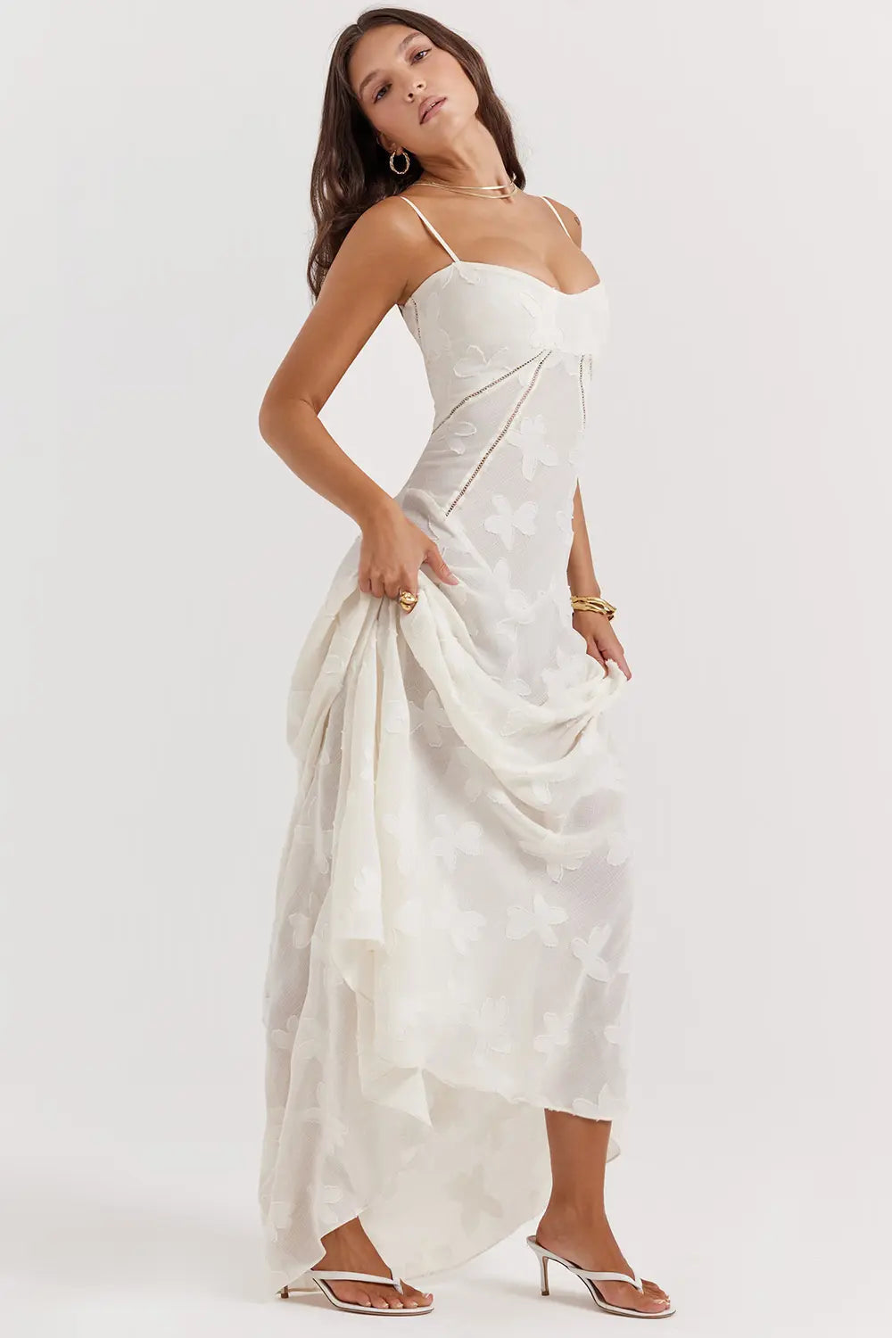 Women's Elegant Open Back Maxi Dress-Vestioflux
