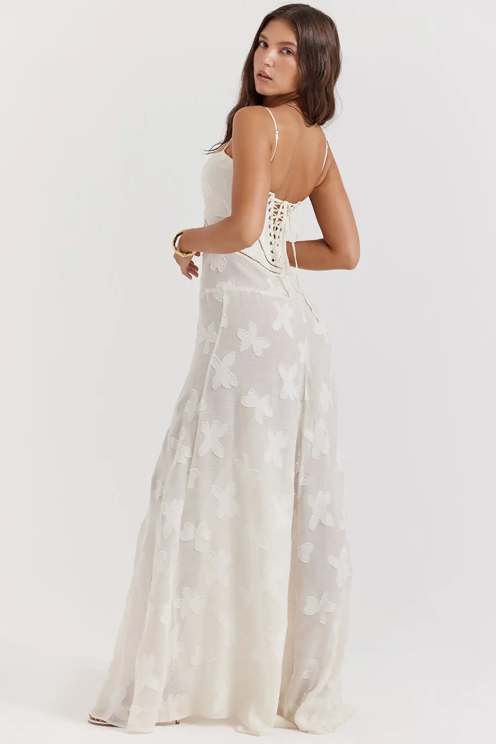 Women's Elegant Open Back Maxi Dress-Vestioflux