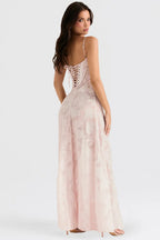 Women's Elegant Open Back Maxi Dress-Vestioflux