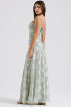 Women's Elegant Open Back Maxi Dress-Vestioflux