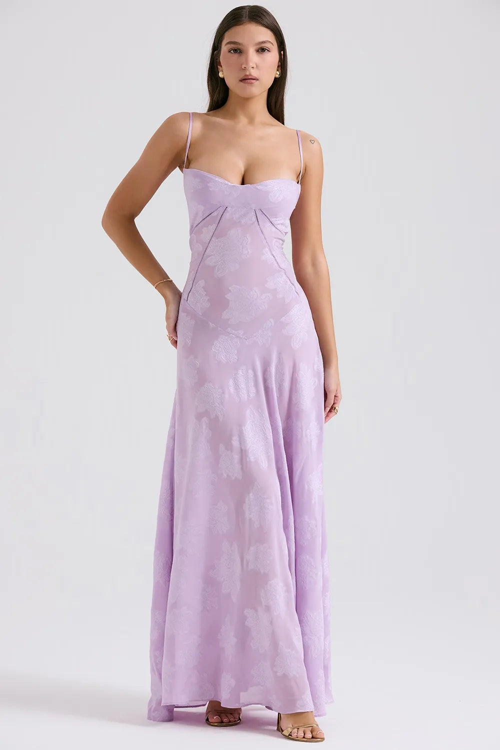 Women's Elegant Open Back Maxi Dress-Vestioflux