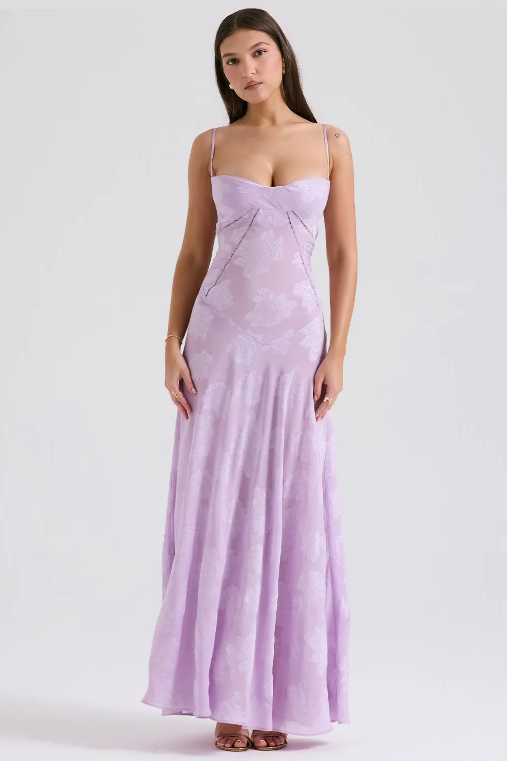 Women's Elegant Open Back Maxi Dress-Vestioflux
