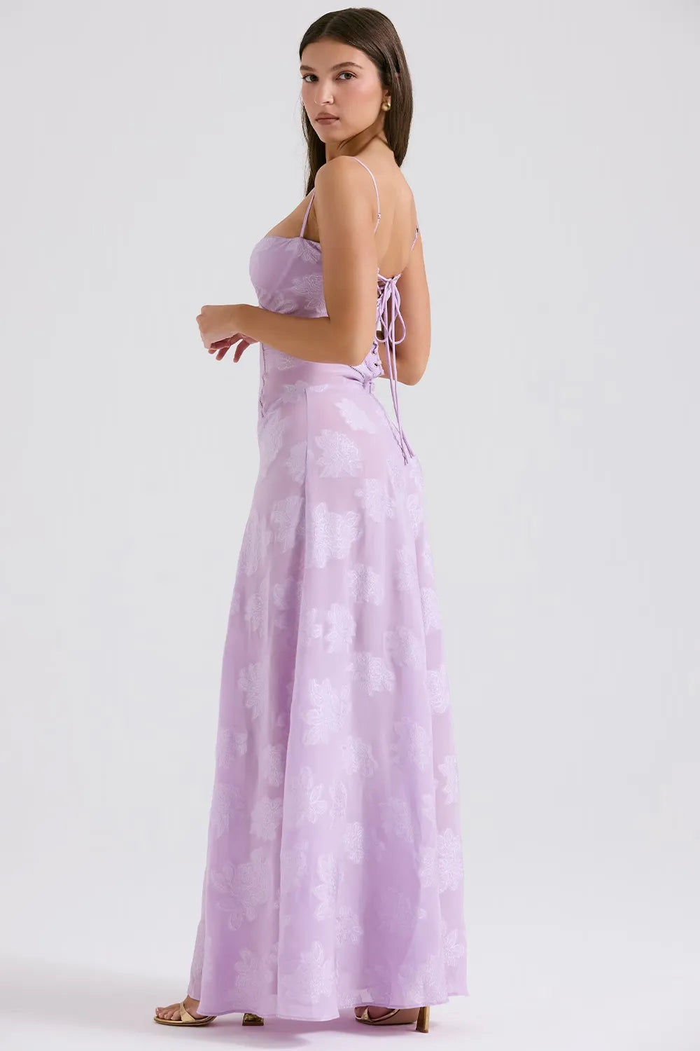 Women's Elegant Open Back Maxi Dress-Vestioflux